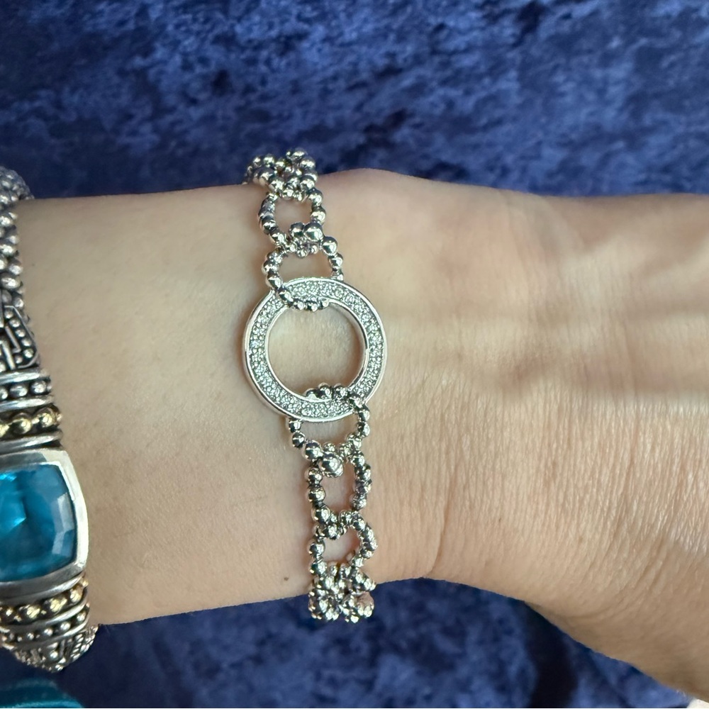 Caviar Spark Circle Diamond Link Bracelet from Lagos Sz 7 - Picture 8 of 13
